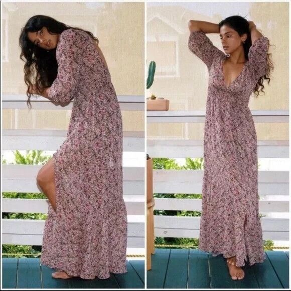 For Love & Lemons Dresses & Skirts - For Love and Lemons Sadie Ditsy Floral Backless Maxi Dress Size M